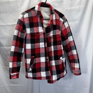 Aeropostale Mens Sz Small Plaid Sherpa Lined Flannel Button Up Shacket
